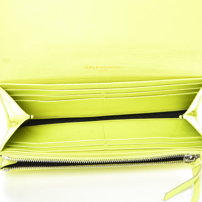 Balenciaga Agneau Classic Silver Hardware Money Wallet Jaune Fluo 5 of 15