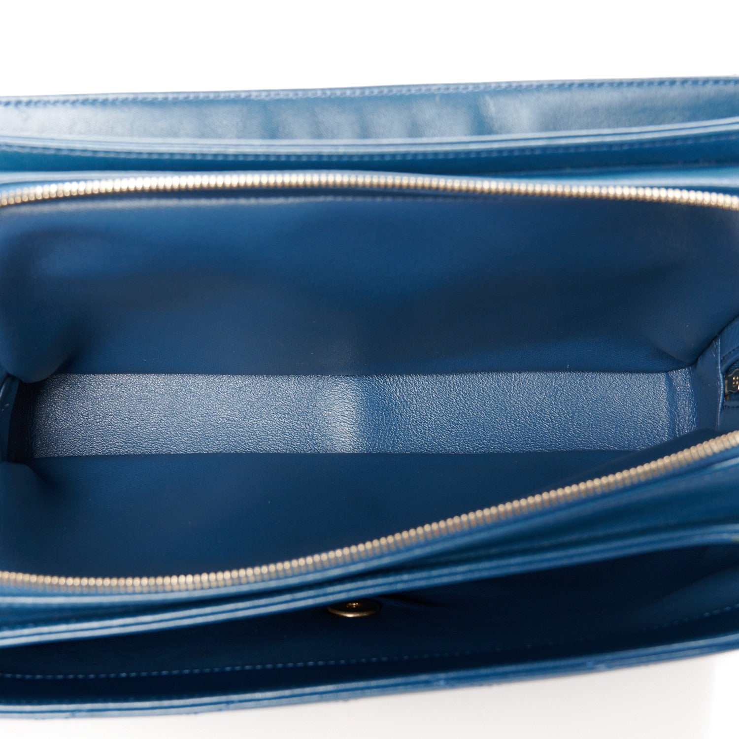 Chanel Lambskin Chevron Stitched Large Envelope Flap Blue 5 of 12