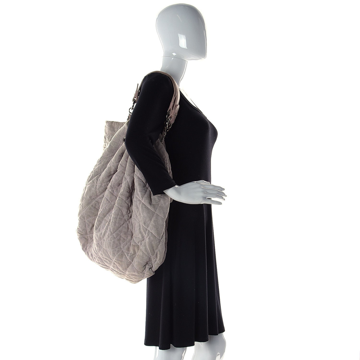 Chanel Denim Quilted Stretch Spirit Large Cabas Tote Light Pink 2 of 18