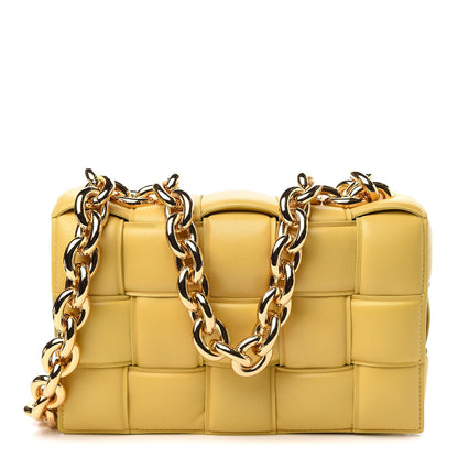 Bottega Veneta Lambskin Maxi Intreccio Padded Chain Cassette Crossbody Bag Corn 1 of 9