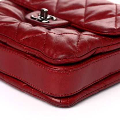 Chanel Lambskin Quilted Mini Chanel 3 Flap Red 10 of 22