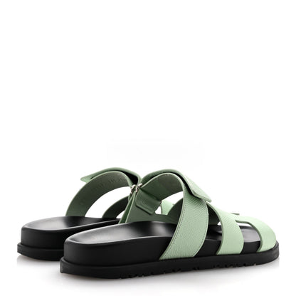 Hermes Epsom Womens Chypre Sandals 36.5 Vert Jade 5 of 10