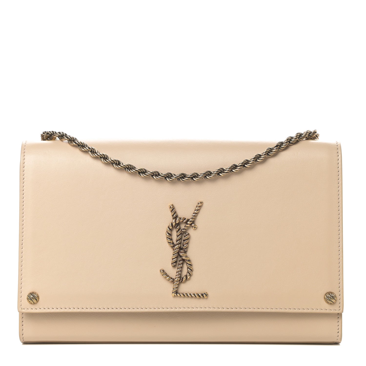 Saint Laurent Smooth Calfskin Medium Braided Monogram Kate Satchel Nude Powder 1 of 12