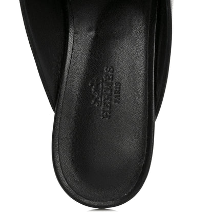 Hermes Goatskin Oz Mules 39 Black 7 of 12