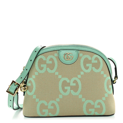 Gucci Monogram Jumbo GG Textured Dollar Calfskin Small Ophidia Dome Shoulder Bag Beige Pepperlight Mint 1 of 10