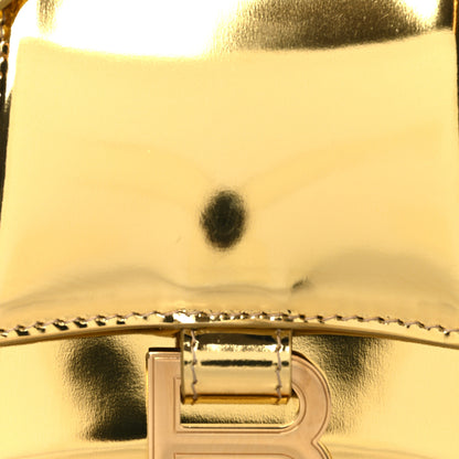 Balenciaga Mirror Calfskin Hourglass Top Handle Bag XS Gold 8 of 10