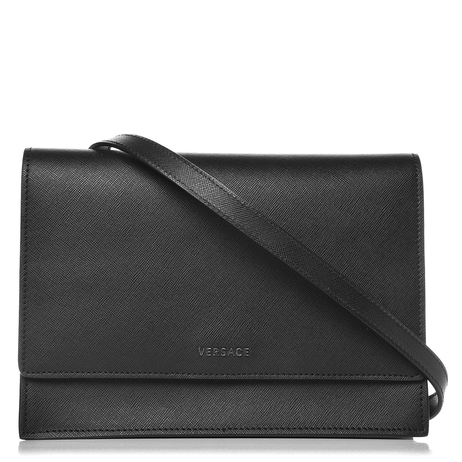 Versace Grained Calfskin Crossbody Bag Black 1 of 7
