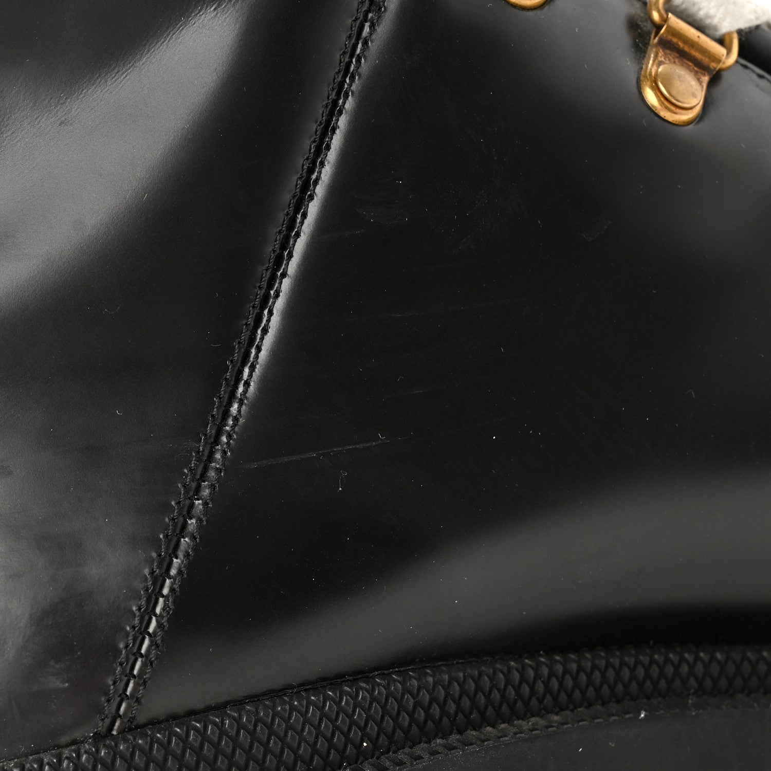 Gucci Calfskin Sylvie Web Lace Up Combat Boots 41.5 Black 12 of 14