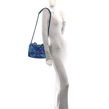 Chanel Tie Dye Calfskin Quilted Medium Chanel 19 Flap Blue Purple 2 of 10