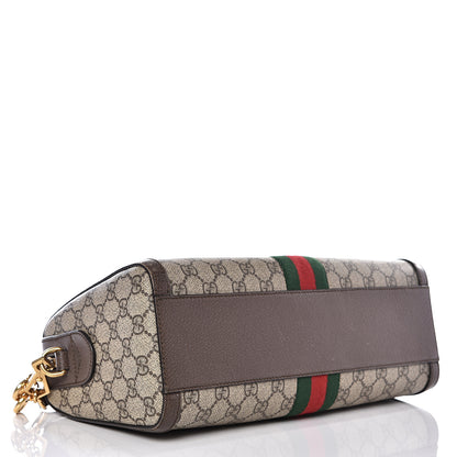 Gucci GG Supreme Monogram Web Medium Ophidia Boston Brown 3 of 11