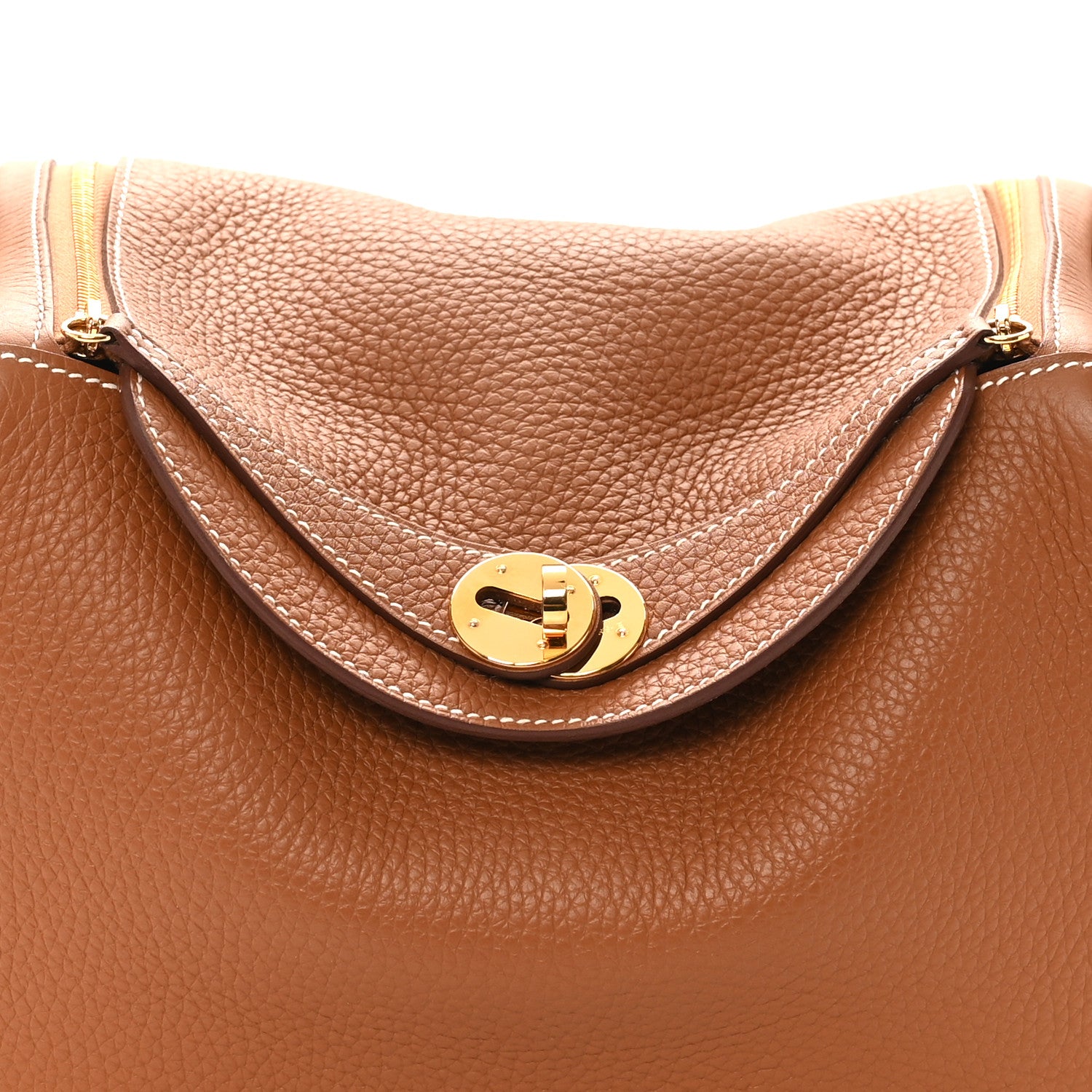 Hermes Taurillon Clemence Lindy 26 Gold 8 of 11