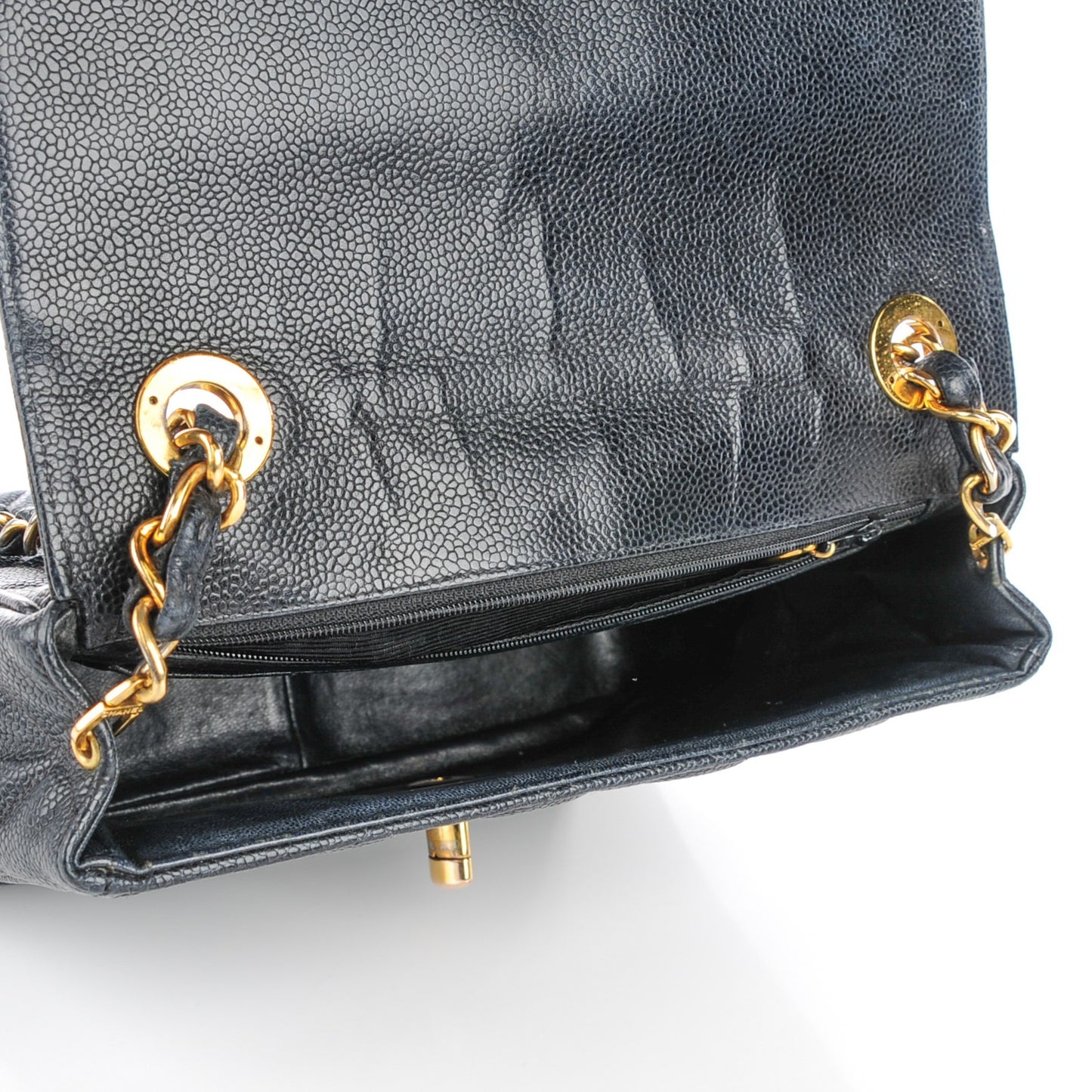 Caviar Quilted Medium Single Flap Black