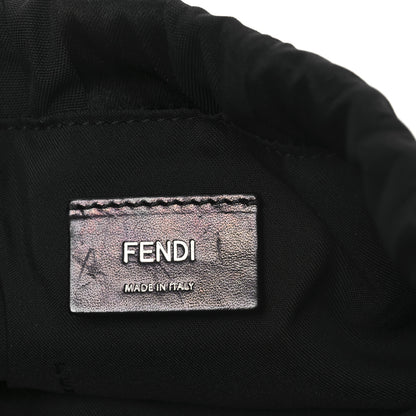 Fendi Recycled Nylon Vitello Grace Light Pequin Small Saint Fendi Roma Drawstring Pouch Black Sunflower 6 of 11