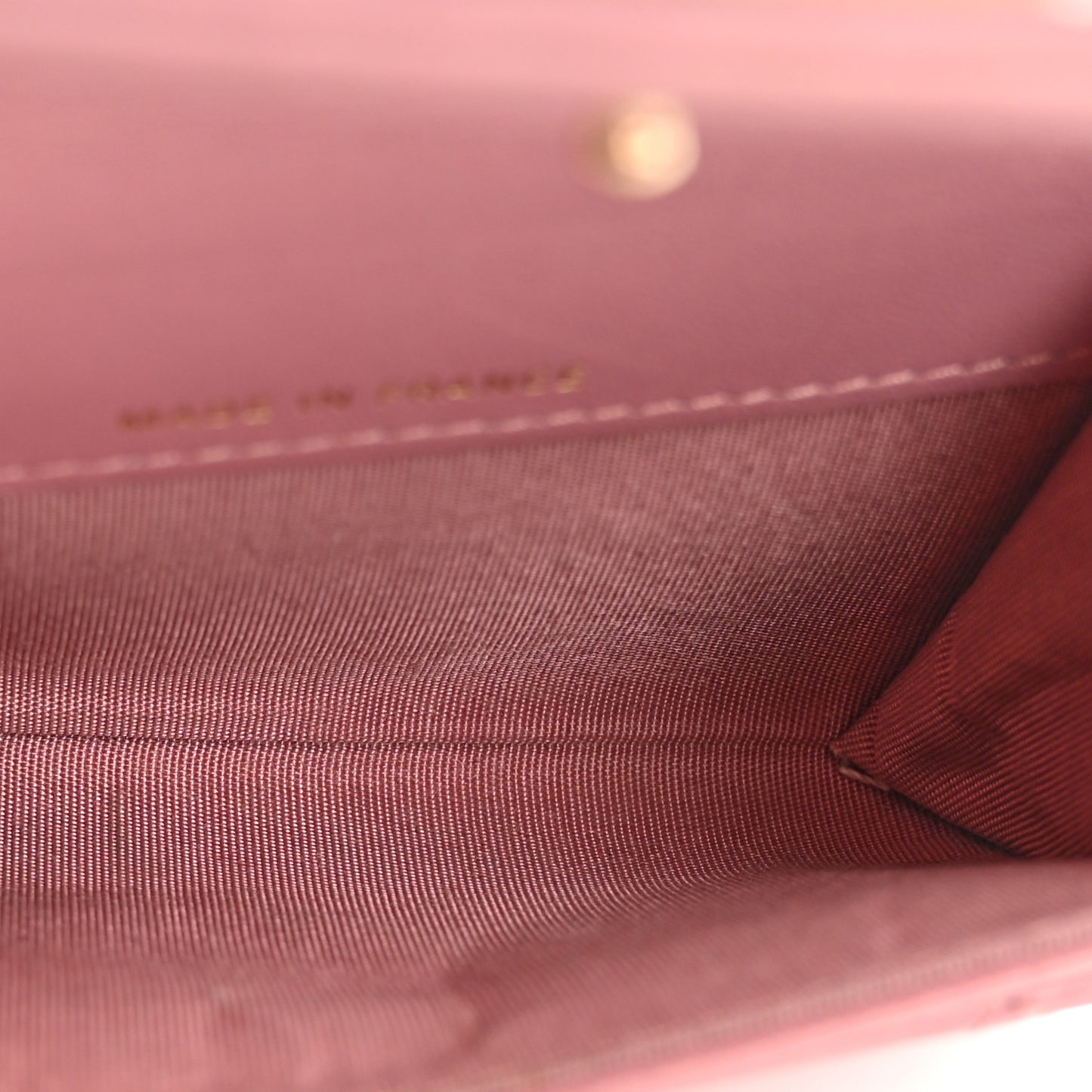 Metallic Lambskin Quilted Boy Flap Card Holder Pink