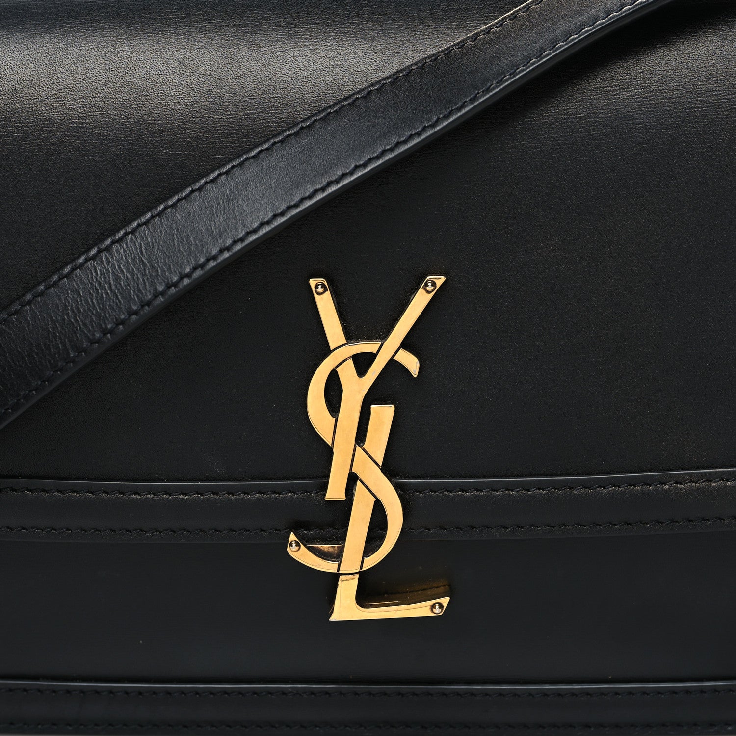 Saint Laurent Box Calfskin Monogram Medium Solferino Satchel Black 8 of 12