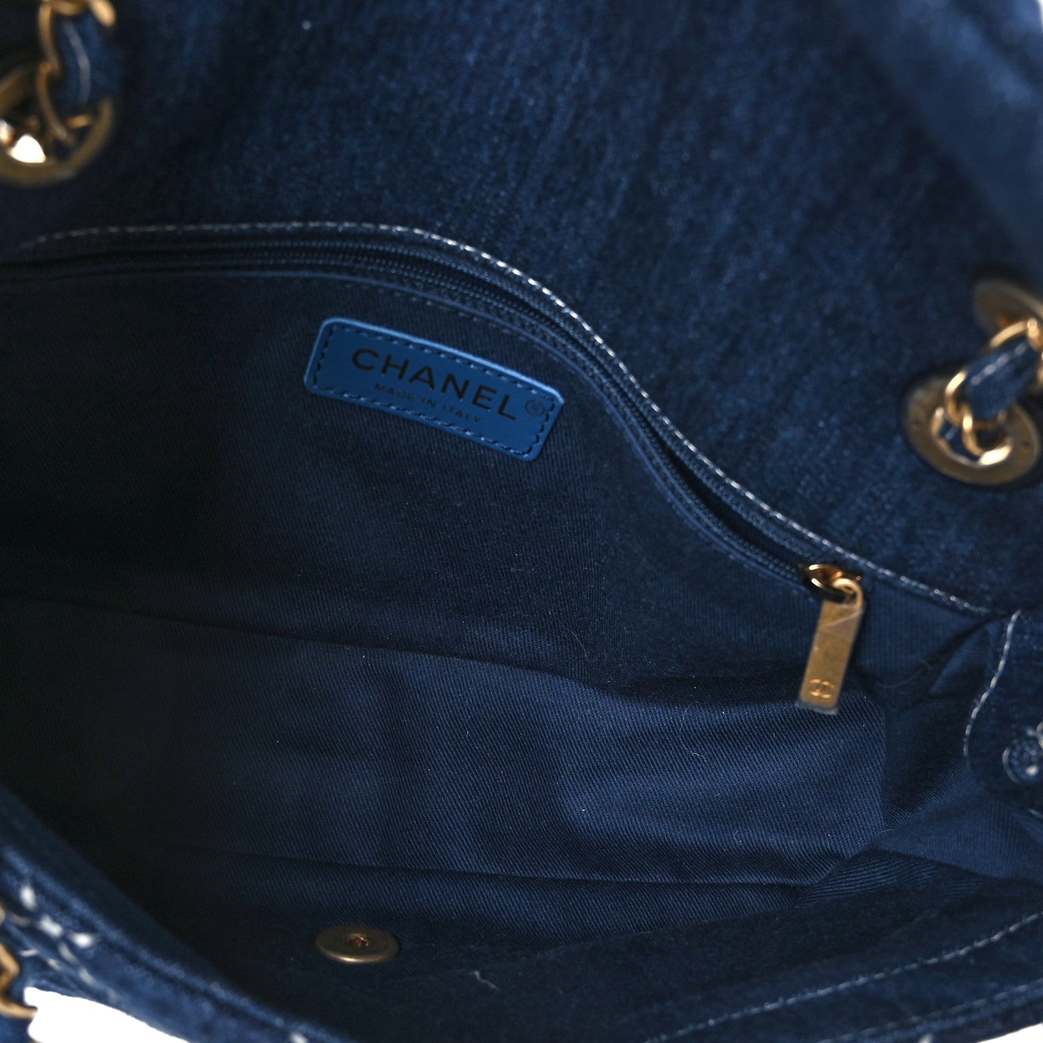 Chanel Denim Quilted Medium Denim Trip Single Flap Blue 5 of 9