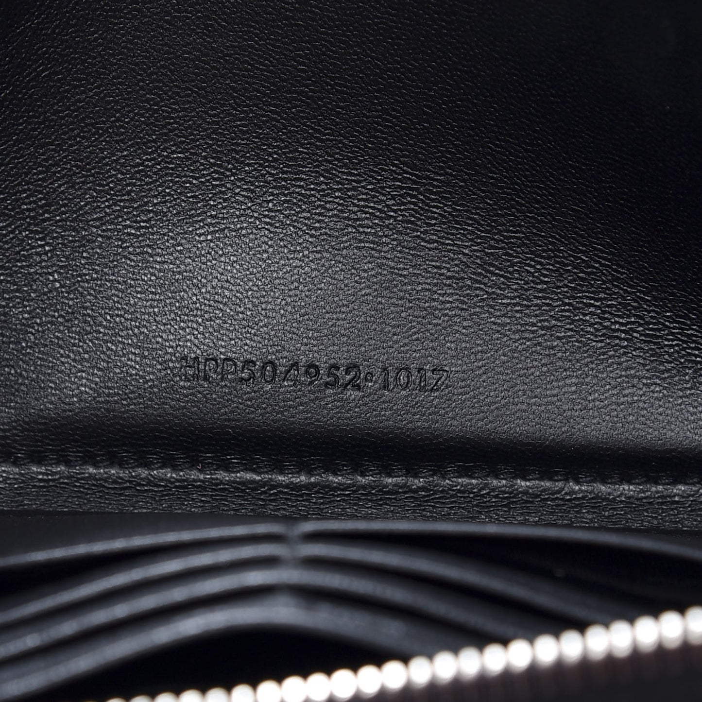 Calfskin Matelasse Chevron Monogram Zip Around Wallet Black