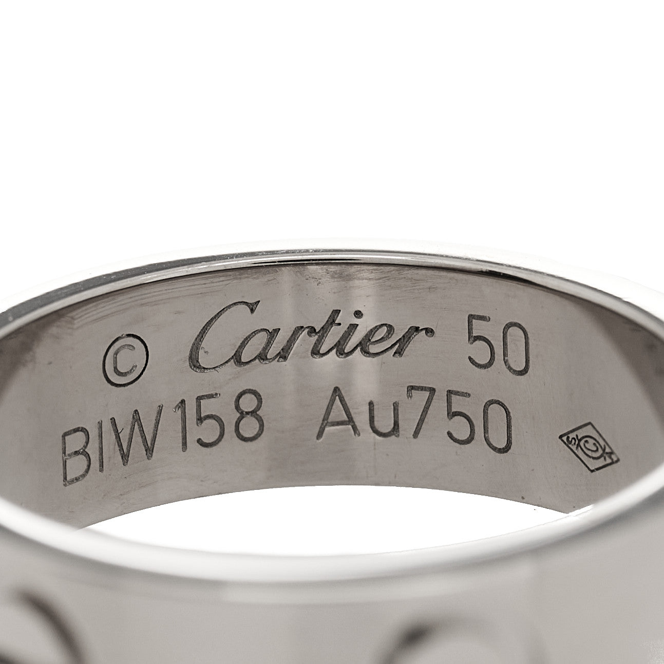 18K White Gold 5.5mm LOVE Ring 50 5.25