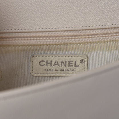 Chanel Caviar Quilted New Medium Boy Flap White 10 of 13