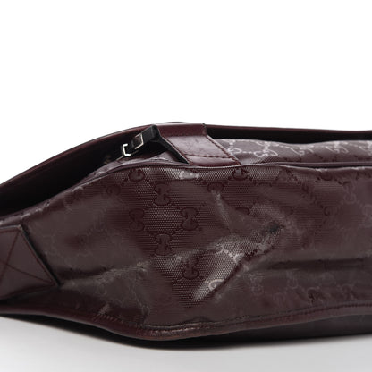 Gucci Imprime Monogram Medium Double Buckle Flap Messenger Bag Bordeaux 6 of 10