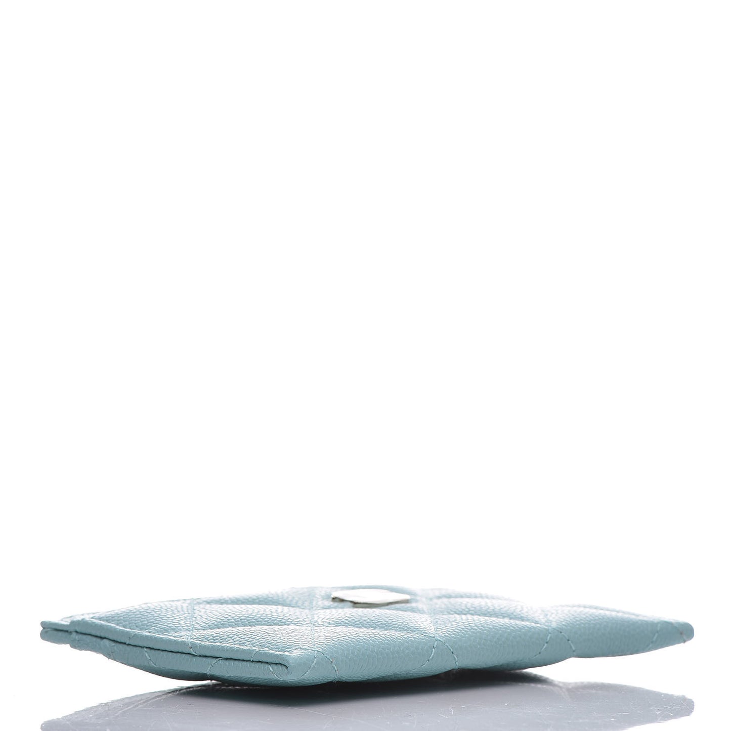 Caviar Quilted Card Holder Light Blue