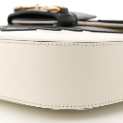 Gucci X ADIDAS Textured Dollar Calfskin Web Trefoil Mini Horsebit 1955 Shoulder Bag Off White Black 10 of 11