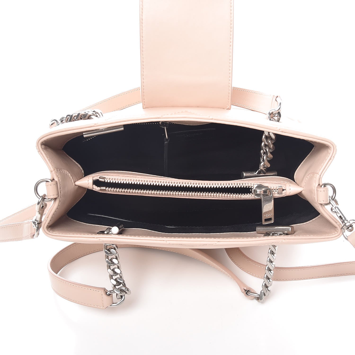 Saint Laurent Calfskin Y Quilted Monogram Small Loulou Shopper Marble Pink 6 of 12