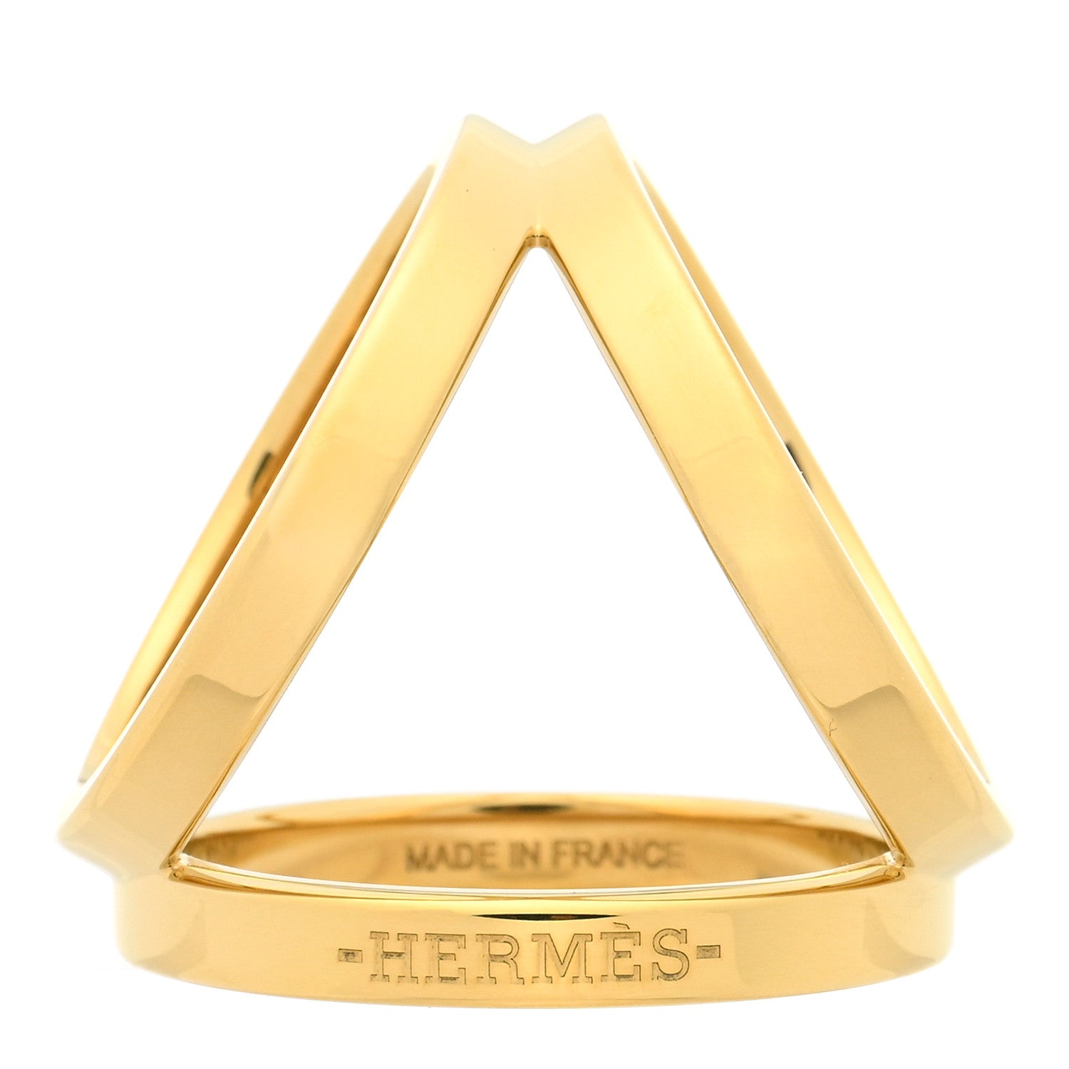 Hermes Permabrass Gold Plated Trio Scarf Ring 1 of 3