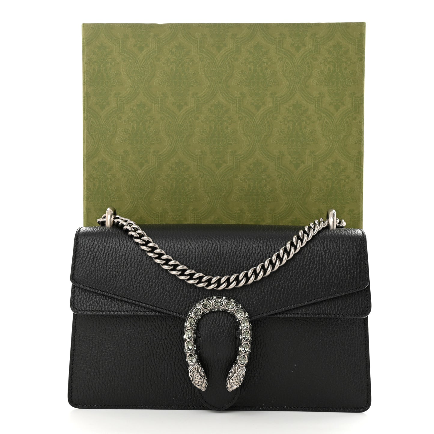 Pebbled Calfskin Small Dionysus Shoulder Bag Black