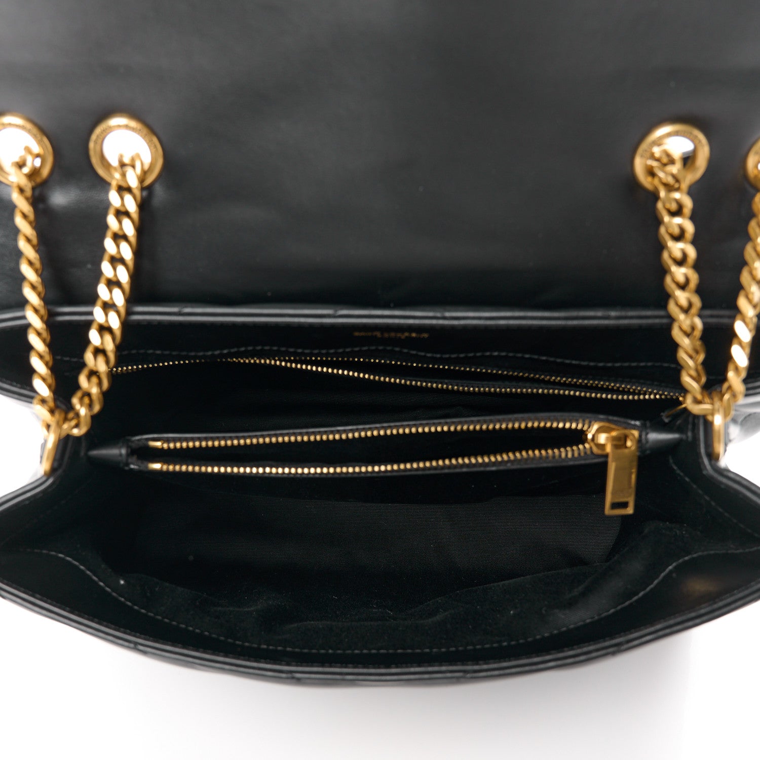 Saint Laurent Calfskin Y Quilted Monogram Medium Loulou Chain Satchel Black 5 of 11