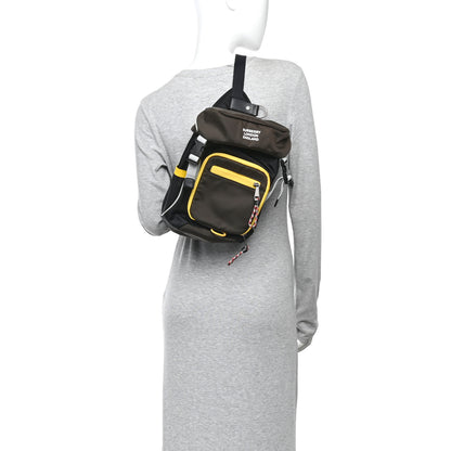 Burberry Nylon Leo Sling Bag Black Yellow Grey 2 of 10