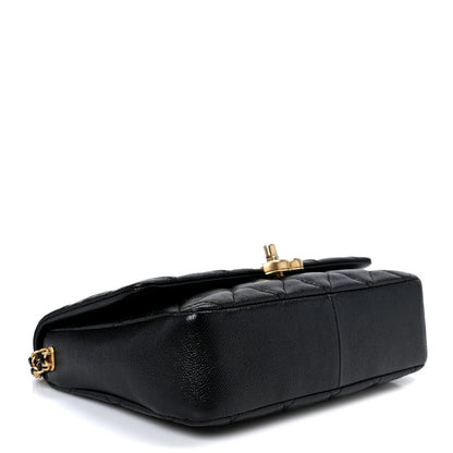 Chanel Shiny Caviar Quilted Large Chain Melody Flap Black 4 of 10