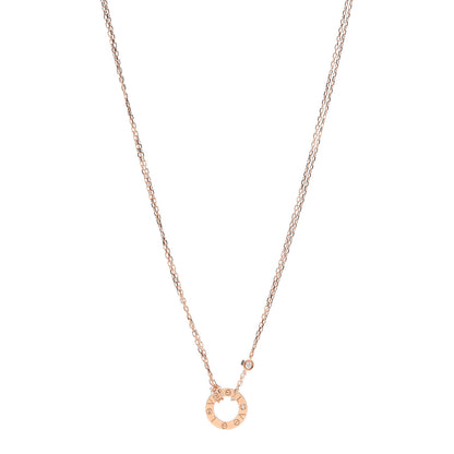 Cartier 18K Pink Gold 2 Diamond LOVE Necklace 1 of 6