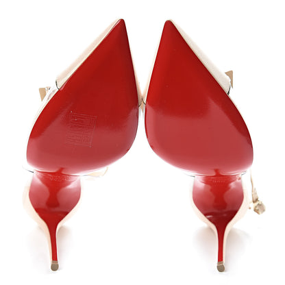 Christian Louboutin Satin PVC Specchio Naked Bow 100 Pumps 38.5 Version Nude 8 of 9