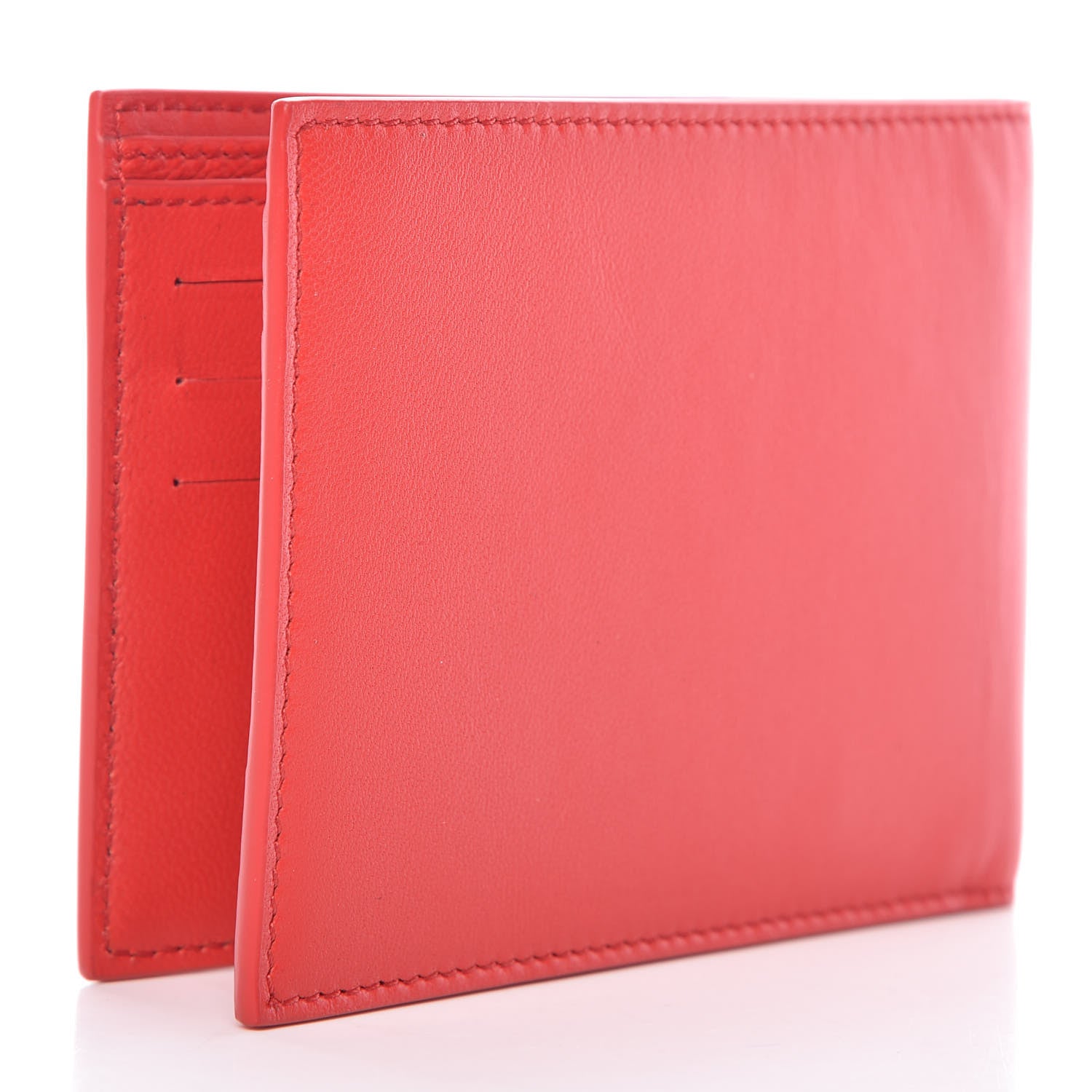 Givenchy Lambskin Logo Emblem Bi-Fold Wallet Red 3 of 8