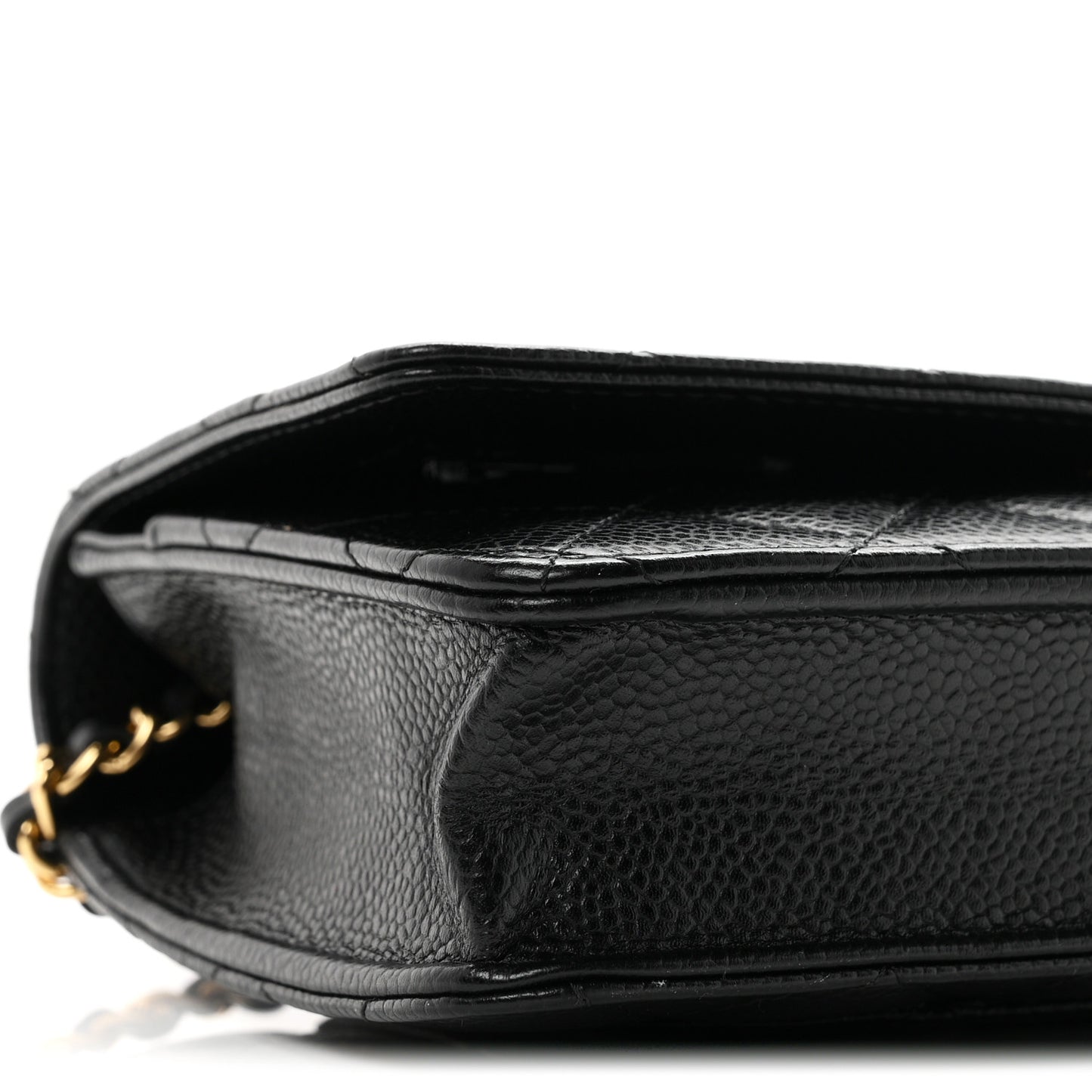 Caviar Quilted Wallet on Chain WOC Black