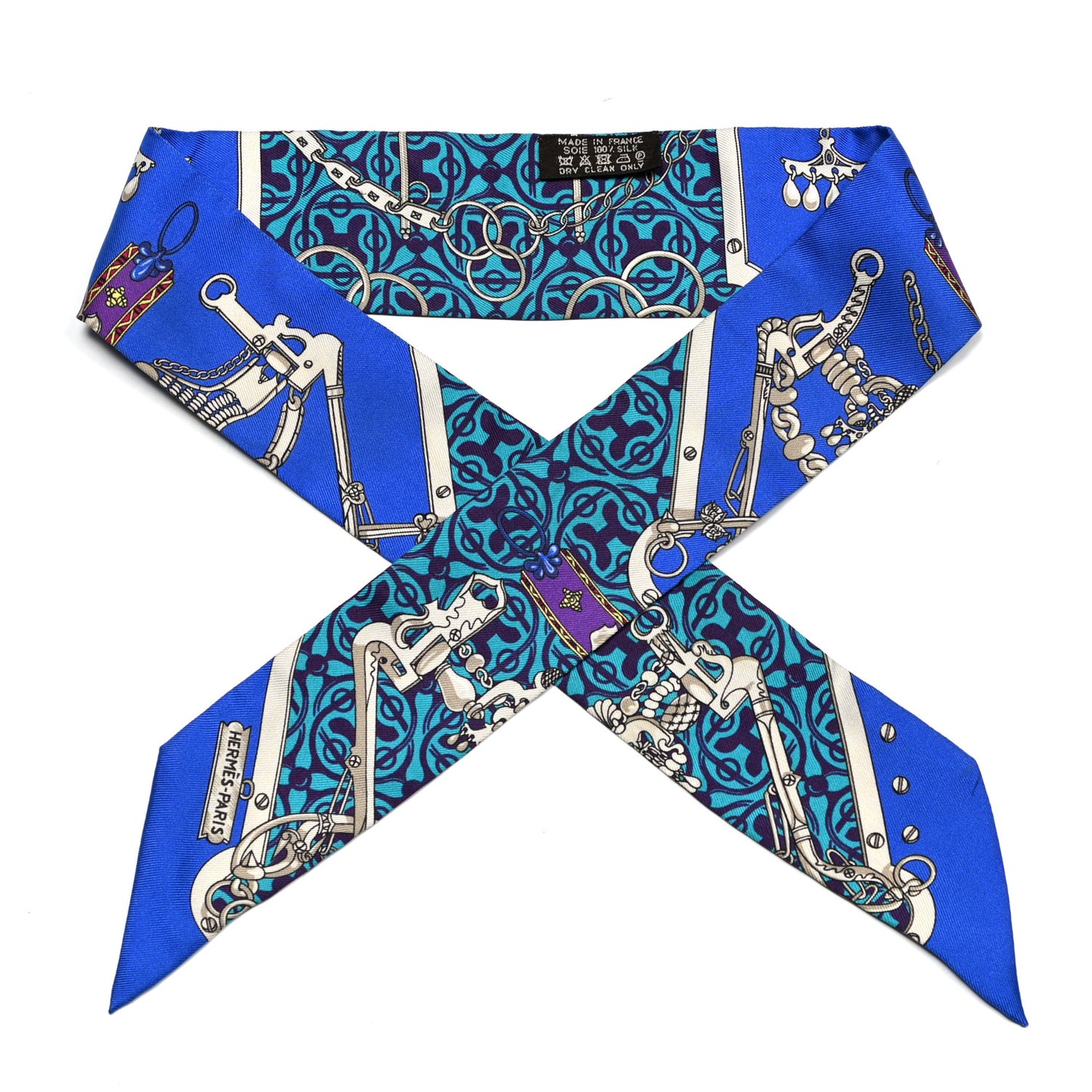 Silk Mors Et Gourmettes Remix Twilly Bleu Roy Turquoise Prune