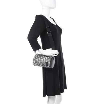 Christian Dior Technical Fabric Calfskin Oblique Roller Shoulder Bag Black 2 of 10