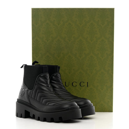 Gucci Calfskin Nappa Matelasse Frances Chelsea Boots 35 Black 11 of 11