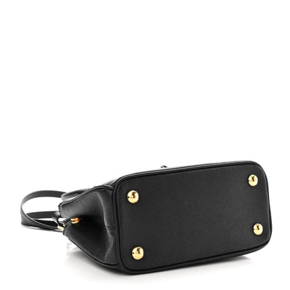 Prada Saffiano Lux Mini Galleria Double Zip Tote Black 4 of 9