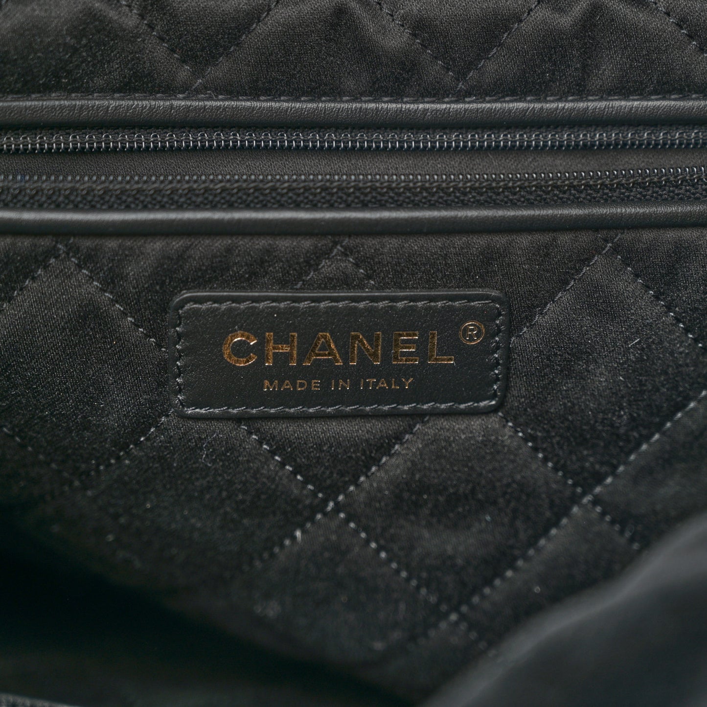 Velvet Sequin Quilted Chanel 22 Black