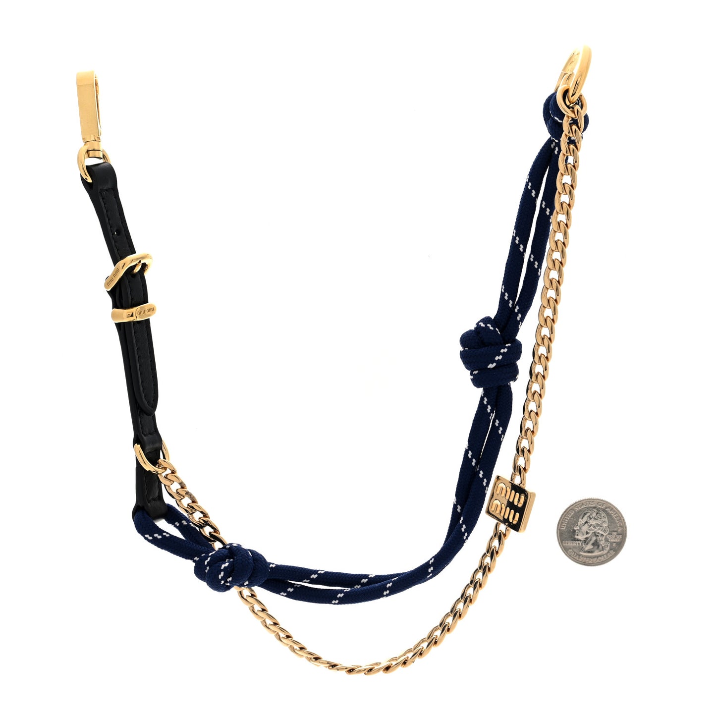 Nappa Rope Chain Logo Bag Charm Black Baltico