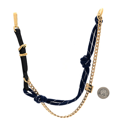Miu Miu Nappa Rope Chain Logo Bag Charm Black Baltico 2 of 4