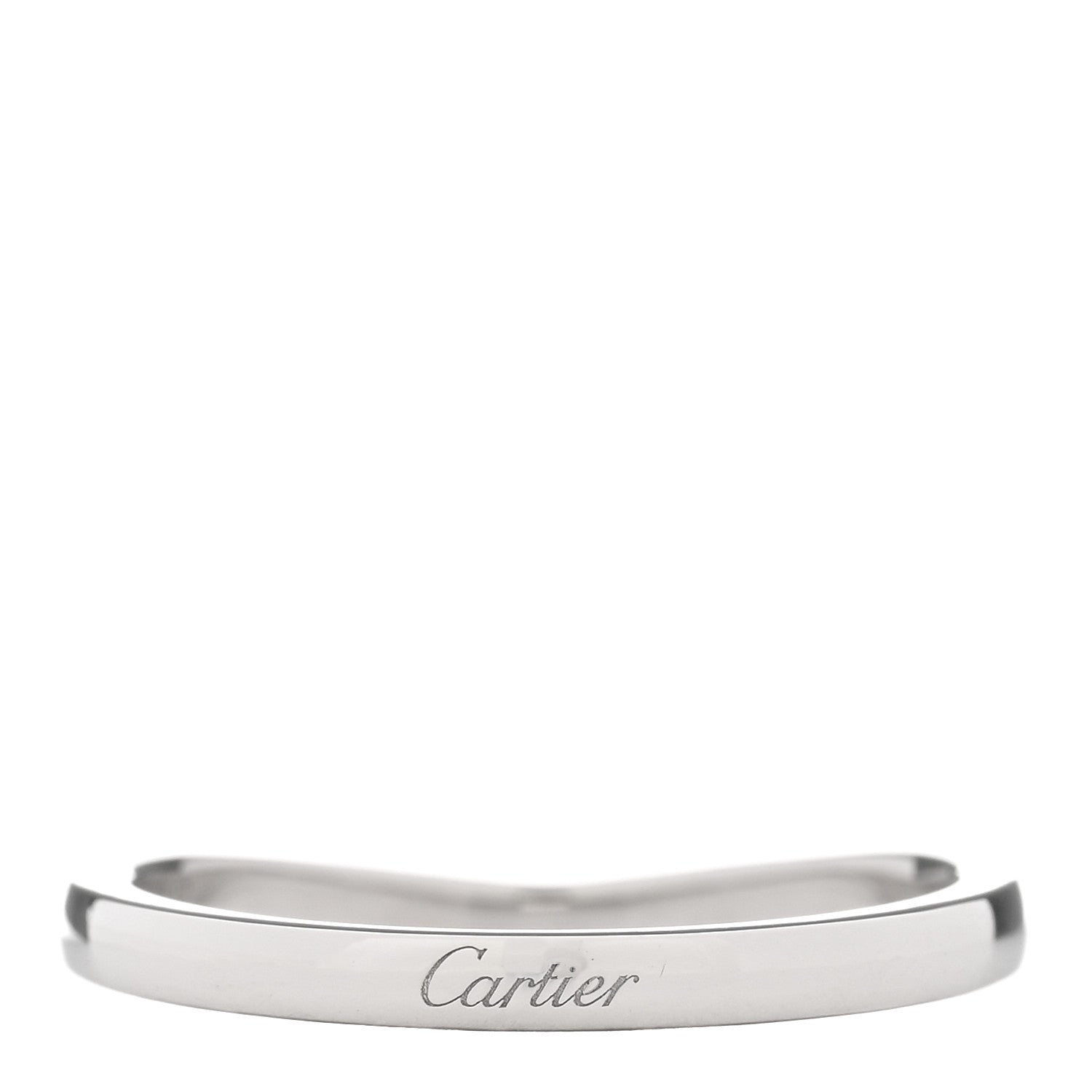 Cartier Platinum 2mm Ballerine Curved Wedding Band Ring 55 7.25 3 of 4