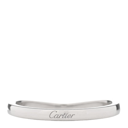 Cartier Platinum 2mm Ballerine Curved Wedding Band Ring 55 7.25 3 of 4