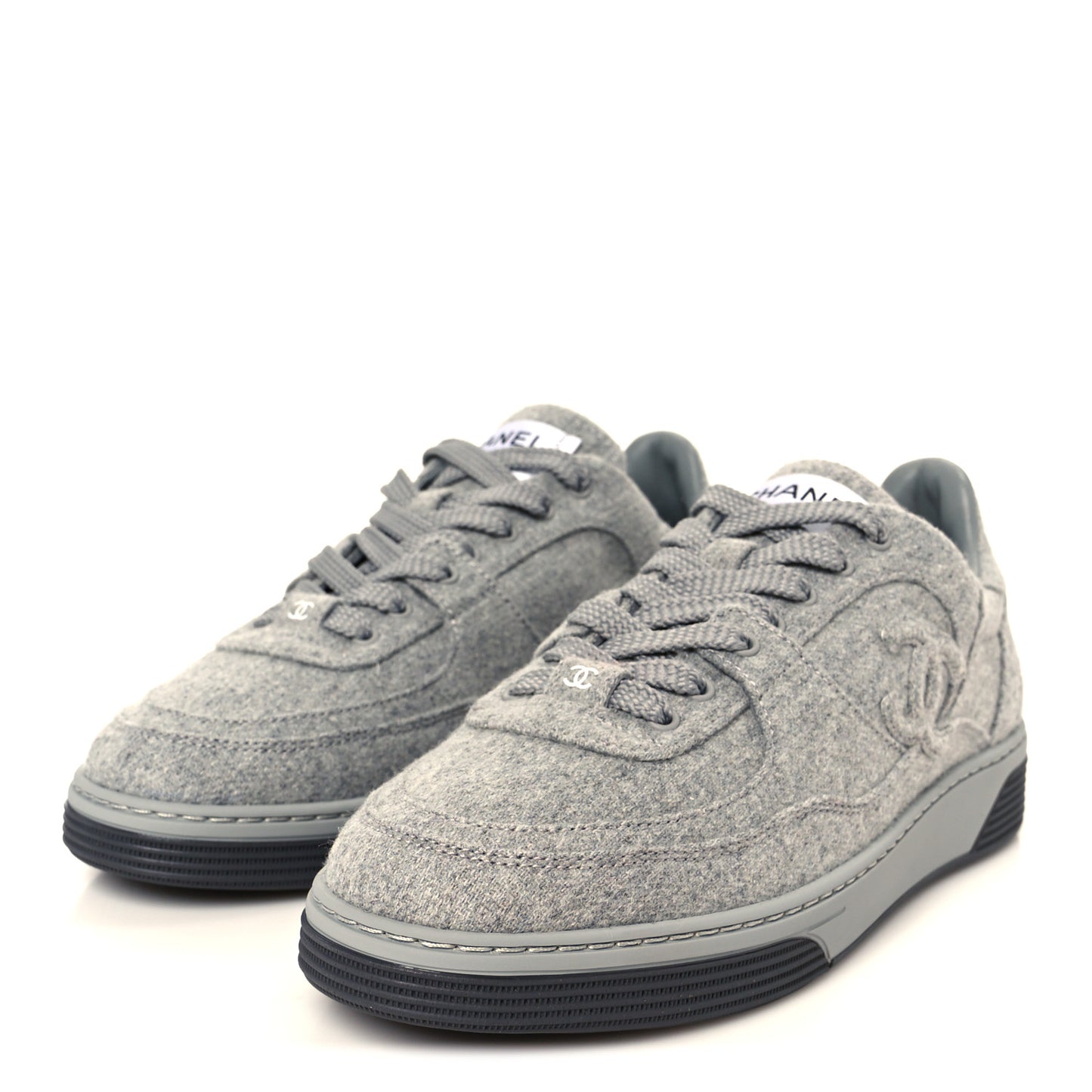 Wool Mixed Fibers Womens CC Sneakers 36 Light Grey