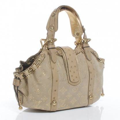 Louis Vuitton Monogram Suede Ostrich Theda GM Gold 3 of 7