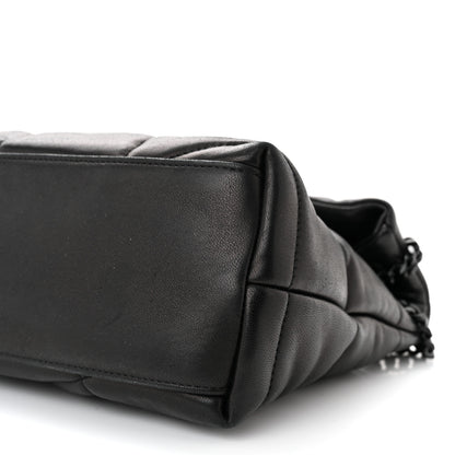 Saint Laurent Lambskin Quilted Monogram Monochrome Small Loulou Puffer Chain Satchel Black 10 of 11