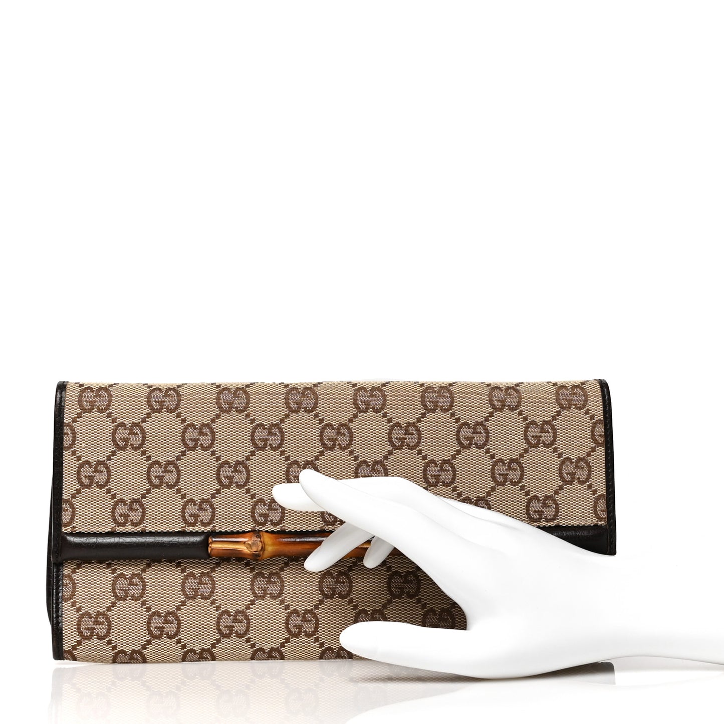 Monogram Bamboo Bar Clutch Dark Brown