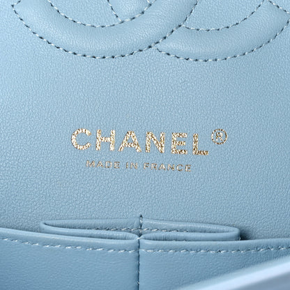 Chanel Iridescent Calfskin Quilted Medium Double Flap Blue 7 of 11
